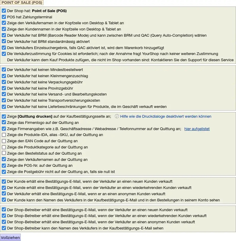 Konfigurieren Sie YourShop POS